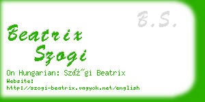 beatrix szogi business card